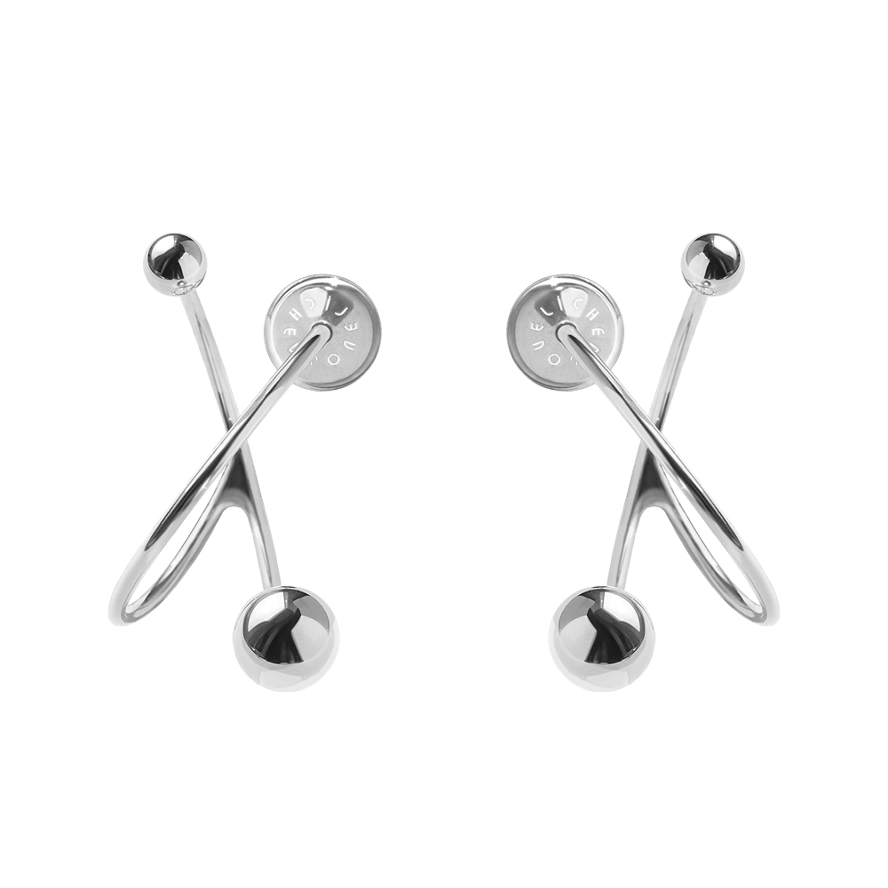 Серьги 'XS' зеркальные