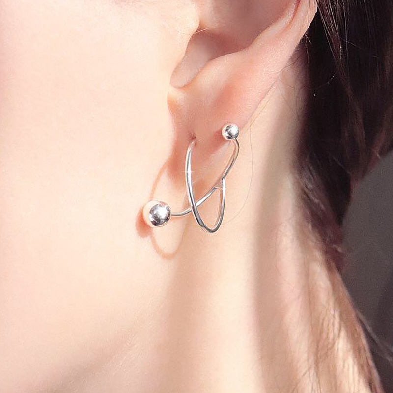 Серьги 'XS' зеркальные