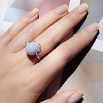 Кольцо "Сатурн" с голубым агатом
